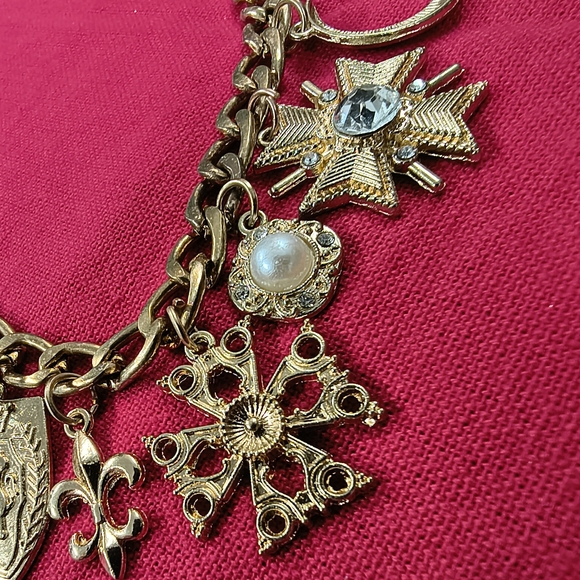 Gold Charm Necklace with Star and Moon Accents - Picture 4 of 4